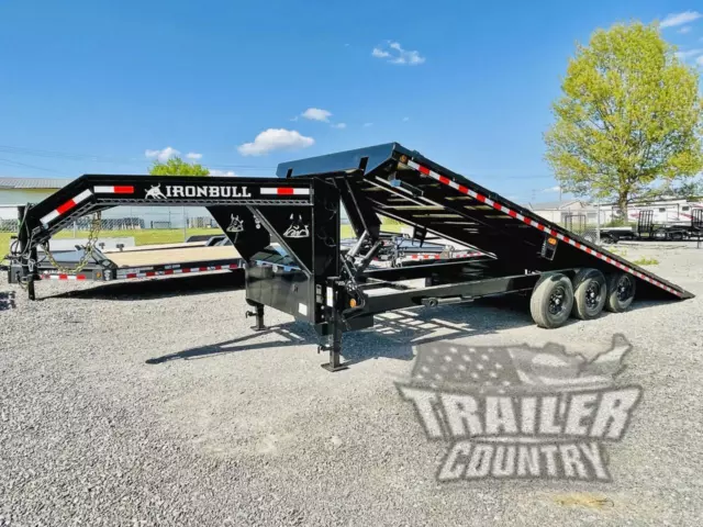 NEW 2024 8.5 X 26 21k Gooseneck Full Power Scissor Tilt Deckover Trailer Hauler