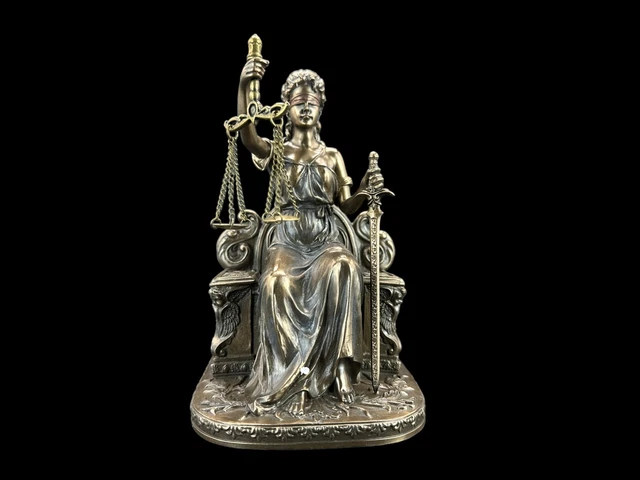 Statue Déesse De La Justice - Sculpture En Résine Dorée/argentée - Hauteur ~24 Cm (ronde) Ou ~18,5 Cm (carrée) - Décoration Bureau, Salon