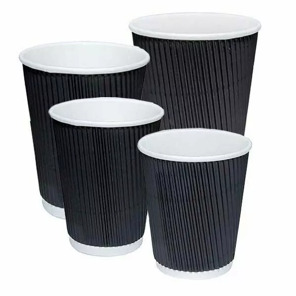Disposable Coffee Cups Triple Wall 4Oz 8Oz 12Oz 16Oz W/Lids Takeaway Cups Bulk