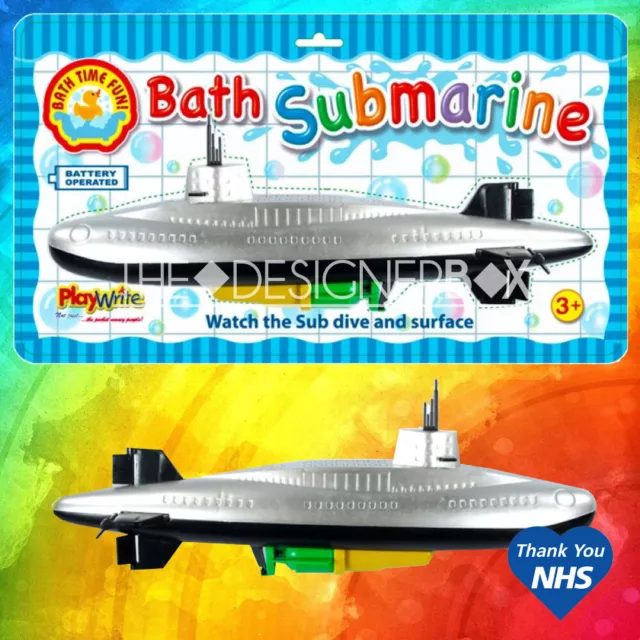 [NGU🪶] Large Bath Submarine 35cm Diving Bathtime Paddling Pool Water Kids Toy