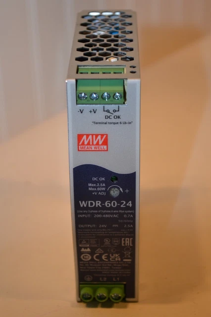 MEAN WELL WDR-60-24 DIN Rail Power Supplies 60W 24V 2.5A