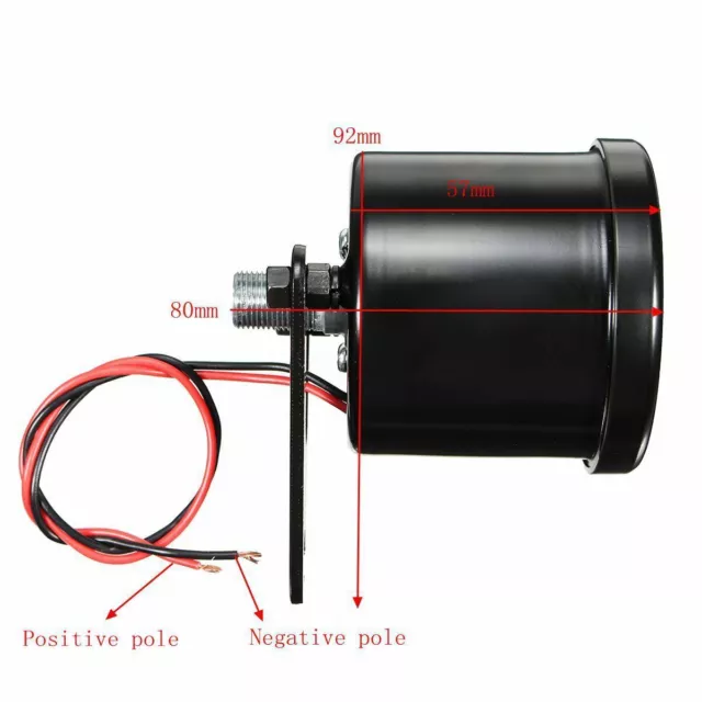 12000RPM 65mm Metallo Moto LED Analogico Contagiri Universale Dc 12V Kit