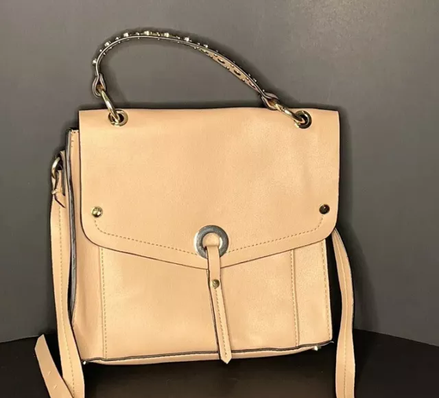 Zara nylon mini City bag with drawstring mocha brown crossbody/ shoulder