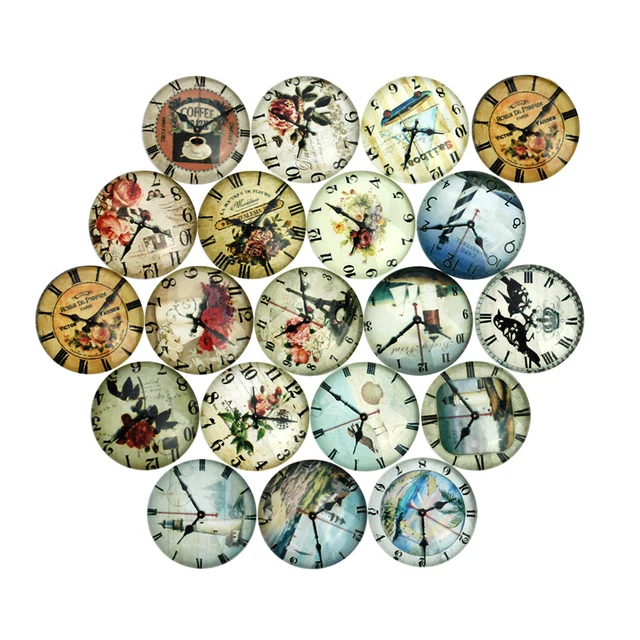 20pcs Glass Cabochon Flatback Round for DIY Jewelry Making Cameo Crafts 10mm