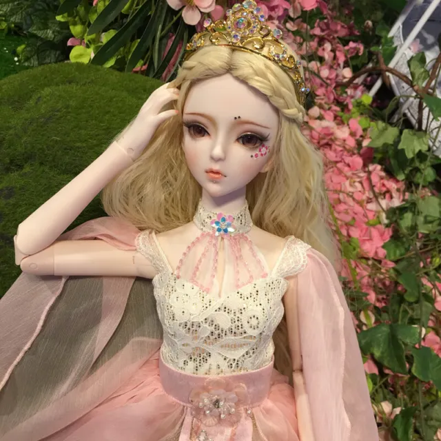 62cm Ball Jointed 1/3 BJD Doll Girl Ancient Dress Wigs Eyes Outfits Full Set DIY