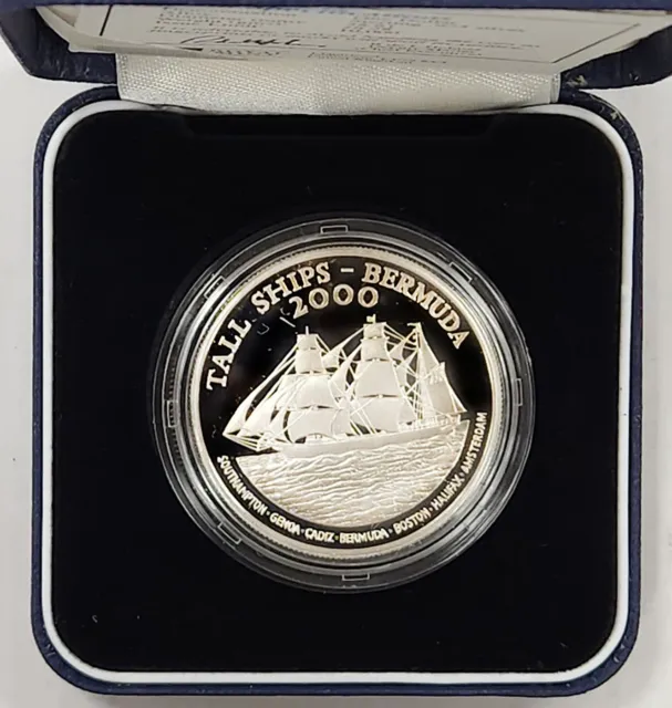 2000 Bermuda Tall Ships Race of the Century Commemorative .925 Silver Proof $1