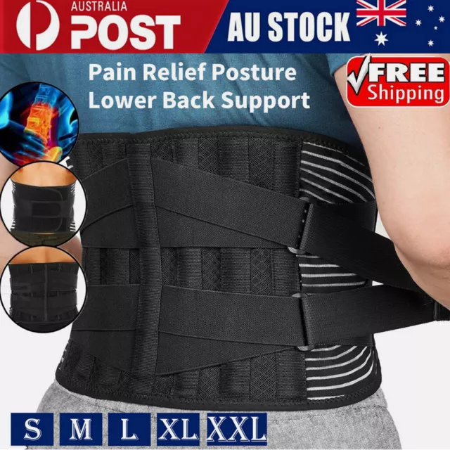 Double Pull Lumbar Lower Back Support Belt Brace Neoprene for Spine Posture Pain