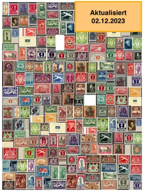 Danzig Postfrisch Einzelmarke T 1 1.Wahl Michel 1-150 Fischer 1-144 ** Mint MNH