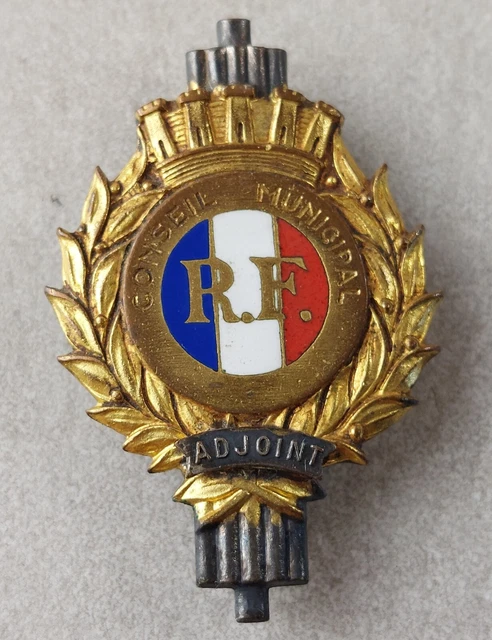 Broche Insigne De Fonction Ancien En Laiton émaillé - Administrateur - Occasion Bon état
