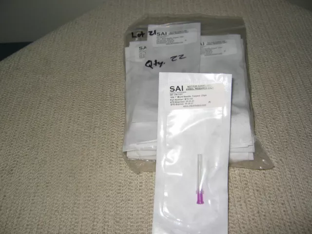 Lot #21 SAI Infusion Technologies 16G 1" Blunt Needle Capped 22 Count