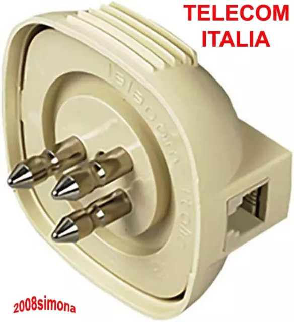 Spina Telefonica Telecom Tripolare Presa Plug Telefono Rj11 6P4C 6P/4C Plug Cavo