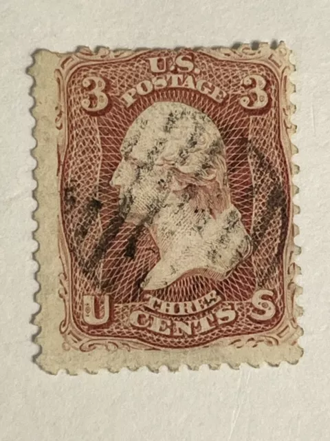 US Stamp Sc 65, 19th century 3c Washington,  VF Used CV$ 3.00