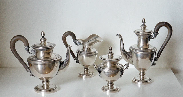 Servizio di caffè e tè in argento 800 - Argenteria fiorentina anni '60