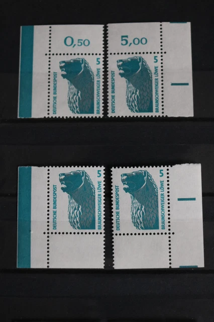 K-7-2, Bund BRD DS SWK 1990 MiNr. 1448 5 PF alle 4 Ecken E1-E4 postfrisch