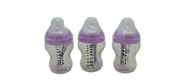 Tommee Tippee Decorated Advanced Anti-Colic Babyflaschen, 260 ml, 3 Stück