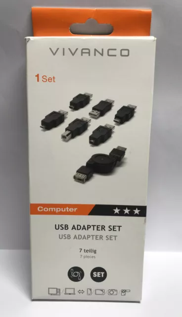 Vivanco USB adapter set 7 tellig