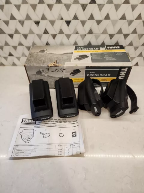Thule 450 Crossroad Foot Pack Railing Roof Rack Set Of 4. No Key