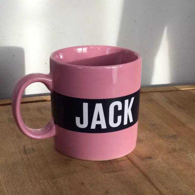 Taza británica grande gruesa con logotipo rosa de Jack Wills ocasión de regalo