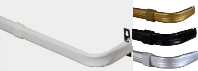 Heavy Duty Single Standard White Adjustable Curtain Rod Hardware Included.