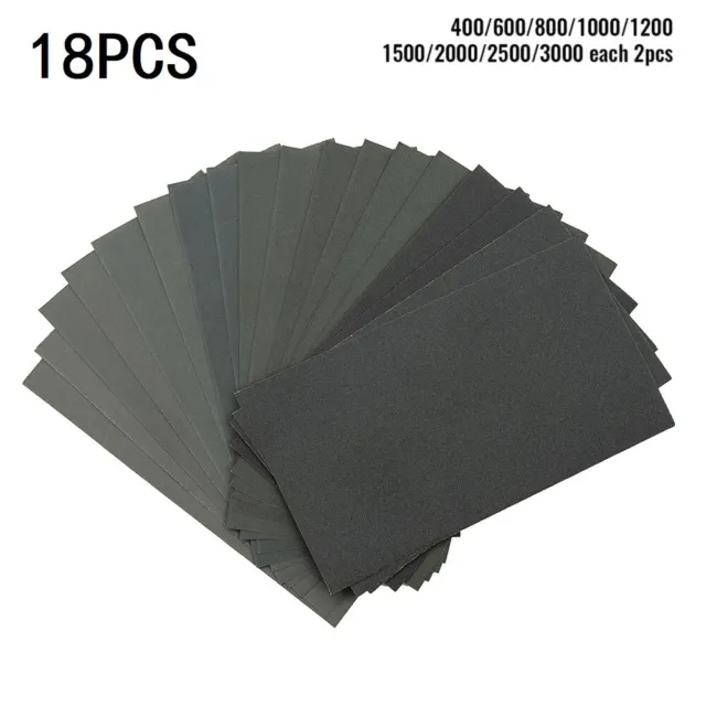 Paquete confiable de pulido de papel de arena húmedo y seco 18 piezas arena 400 a 3000
