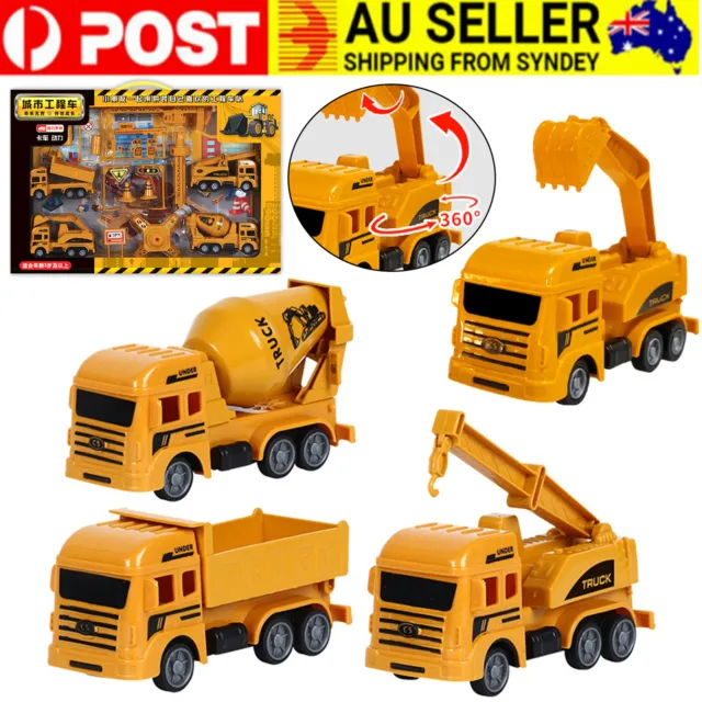 Mini Construction Truck Car Set Model Children Kids Toy Digger Excavator Gift