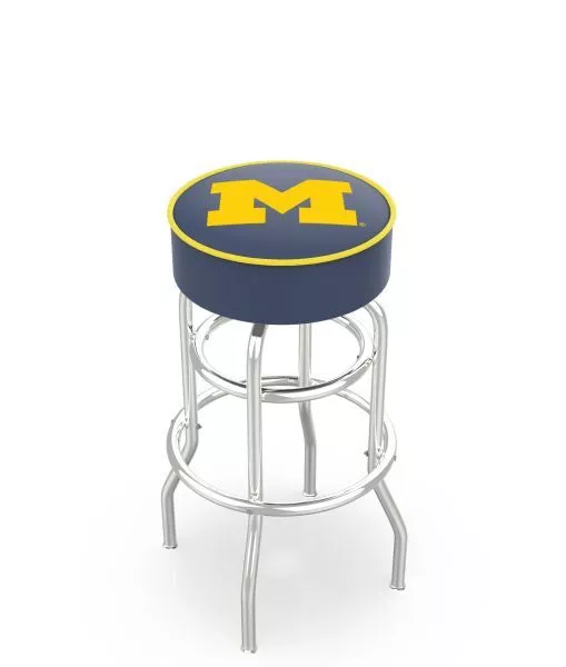 Michigan Bar Stool w/ Wolverines Logo Swivel Seat - L7C1