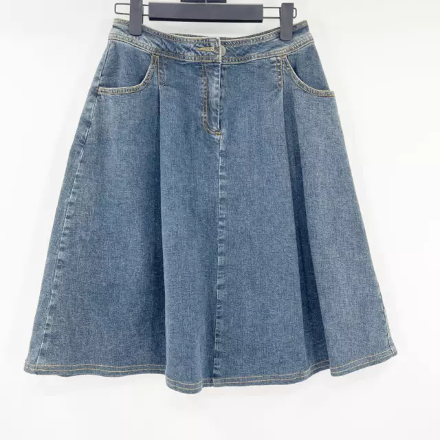 The Territory Ahead Denim Skirt Women's Size 4P Blue A Line Knee Length