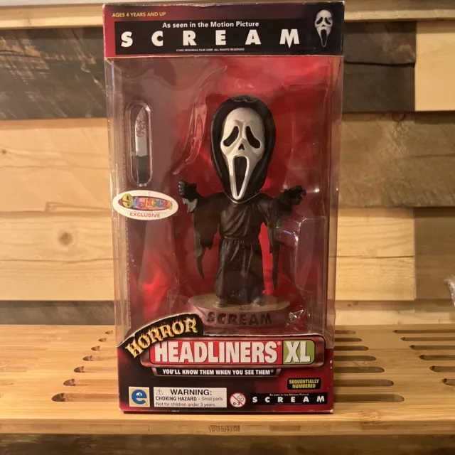 Vintage 1999 Horror Headliners XL Scream “Ghost Face” Figure W/COA New In Box