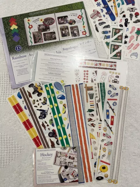 Creative Memories Rainbow Paper Pack And Sports Stickers Scrapbooking Lot