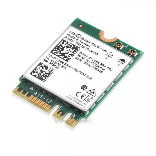 Dual Band Intel Wi-Fi 6 AX200 NGFF AX200NGW Bluetooth 5.0 Wireless 802.11AX Card 3