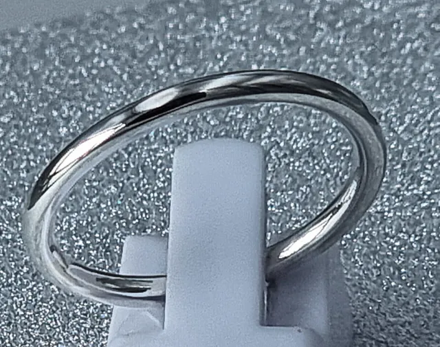 Sterling Silber 925 Ring kräftige runde Ringschiene 2 mm Silber/Silber vergoldet