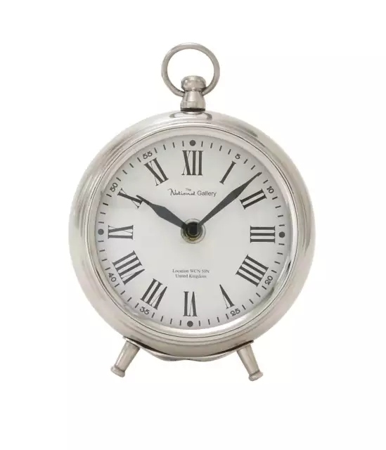 DecMode 6" Silver Stainless Steel Clock with Ring Top