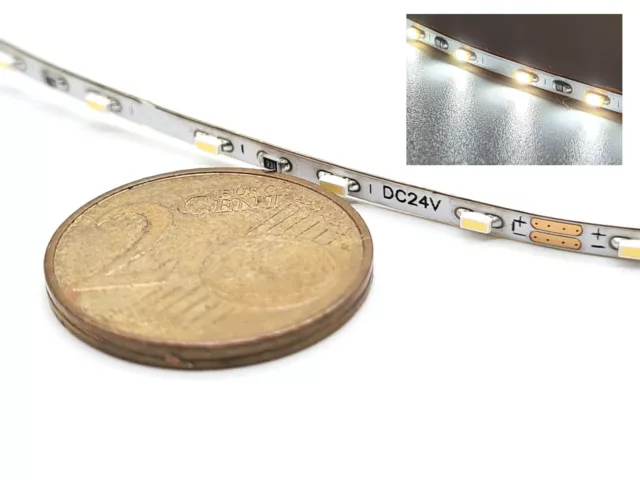 Mini LED Lichterkette LED nur 2 mm schmal 50cm 15-24V Kirmes Häuser Waggon #A137