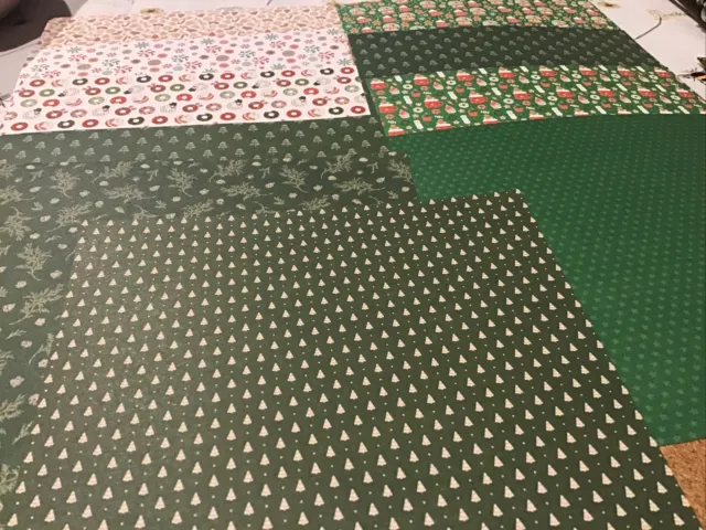 HINTERLAGEPAPIERE X10 in gemischten Weihnachtsdrucken schwarz grün wil 1079