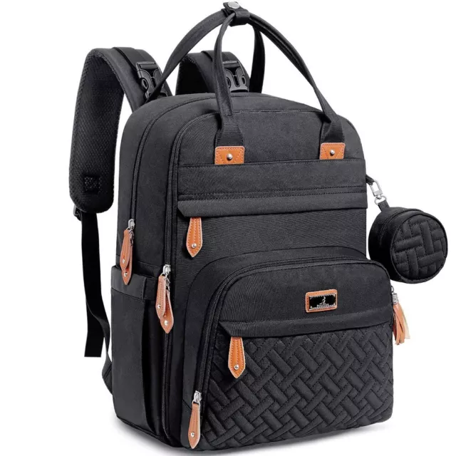 Diaper Bag Backpack Multi function Waterproof Diaper Bag, Travel Essential BLACK