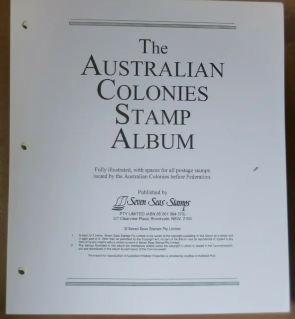 Seven Seas Australian Colonies States Hingeless Stamp Album **Pages Only**