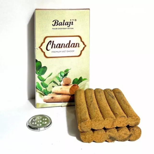 Balaji Chandan Premium Incienso Mojado Dhoop Palos 100% Puro Natural