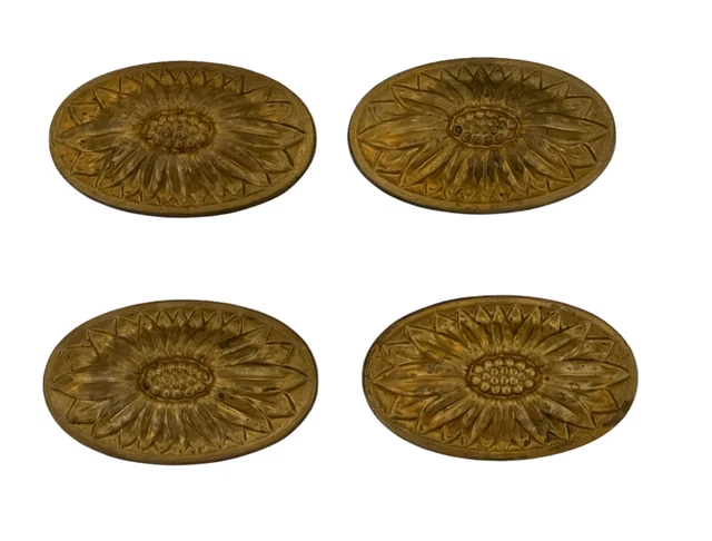 1 Antique Brass Art Nouveau Ormolu Furniture Mount Decoration Embellishment g