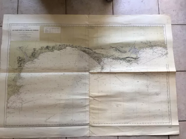 Carte De Marine Côté Sud Manche De Start Point Au Cheval Des Needle 106 X 75