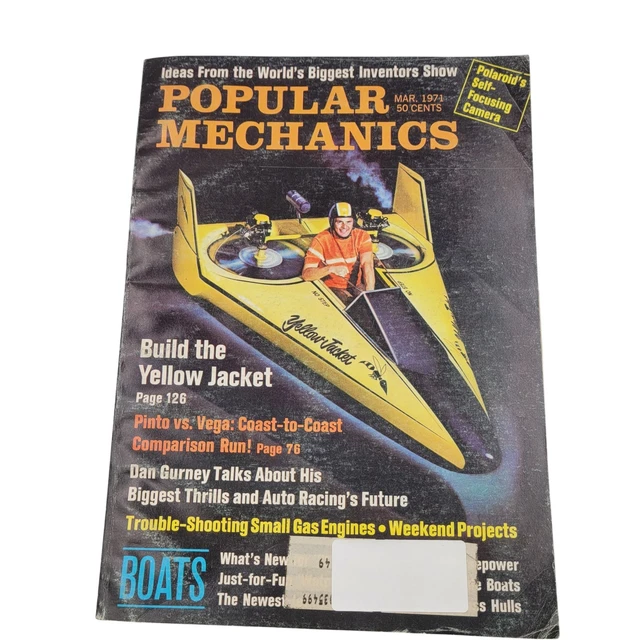 POPULAR MECHANICS MAGAZINE March 1973 Yellow Jacket Boat DIY Small ...