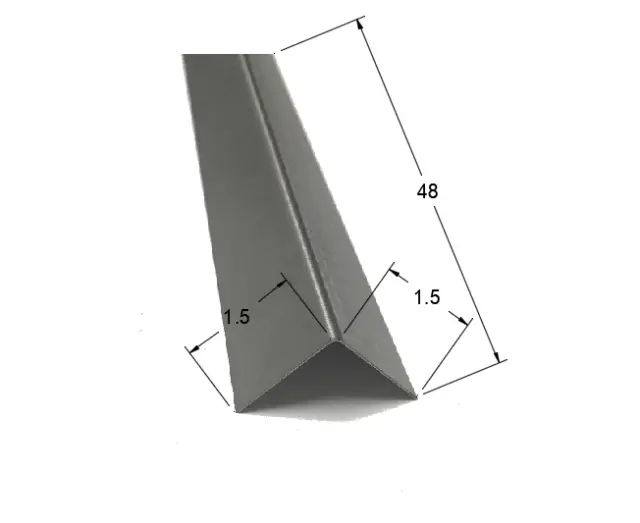 1.5 x 1.5 x 48 Stainless Steel Corner Guards, 90 Degree Angles, 20ga, (2 Pack)