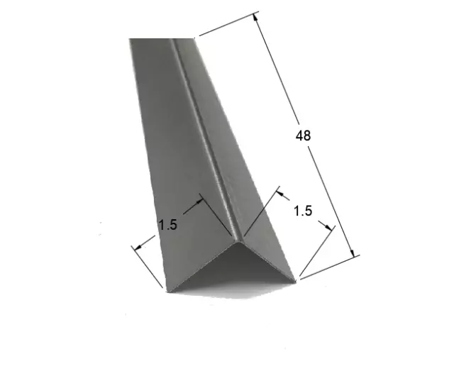 1.5x1.5x48 Stainless Steel Corner Guard, 90 Degree Angle Trim 20ga