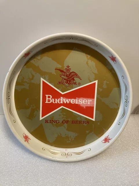 Budweiser Brewing Collectible Metal Beer Tray. Bow Tie.  St. Louis, Missouri