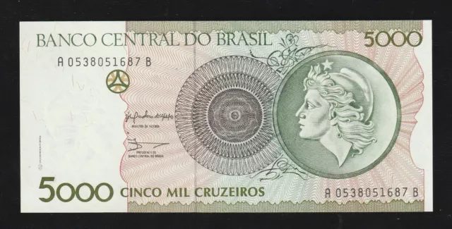 Brazil, 5000 cruzeiros, ND (1990), P-227, UNC Lady Liberty