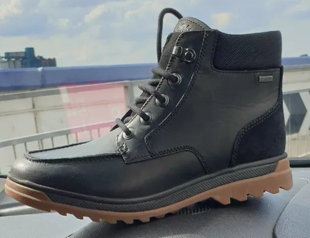 CLARKS RIPWAY HI GTX Men's Black Leather Ankle Boot Uk Size 6 G EUR 39. ...