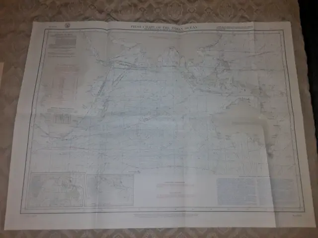 Pilot Chart Of The Indian Ocean, Us Navy Maritime Nautical Lt. Maury 1962