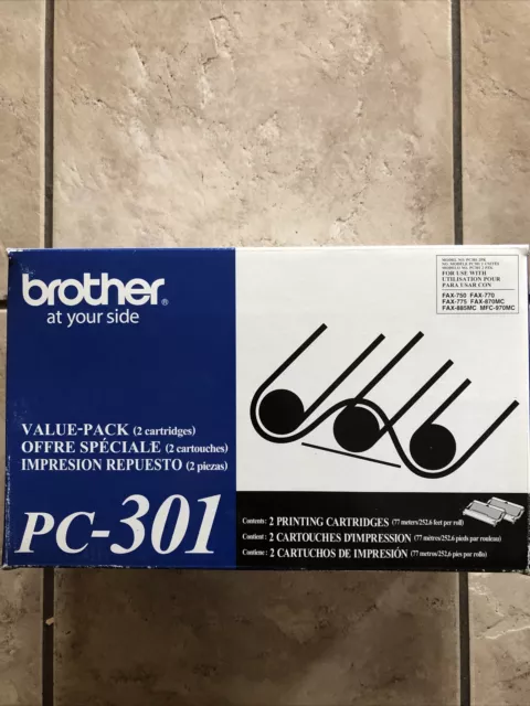 Brother PC-301 Print Cartridges 2 pack NEW Fax 750 770 775 870MC 885MC 970M