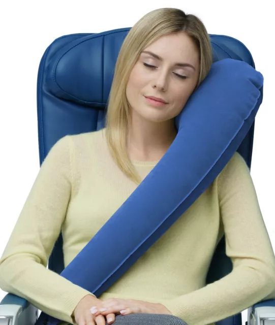 Travelrest Ultimate Inflatable Travel Pillow Neck Head Shoulder Support (Blue)