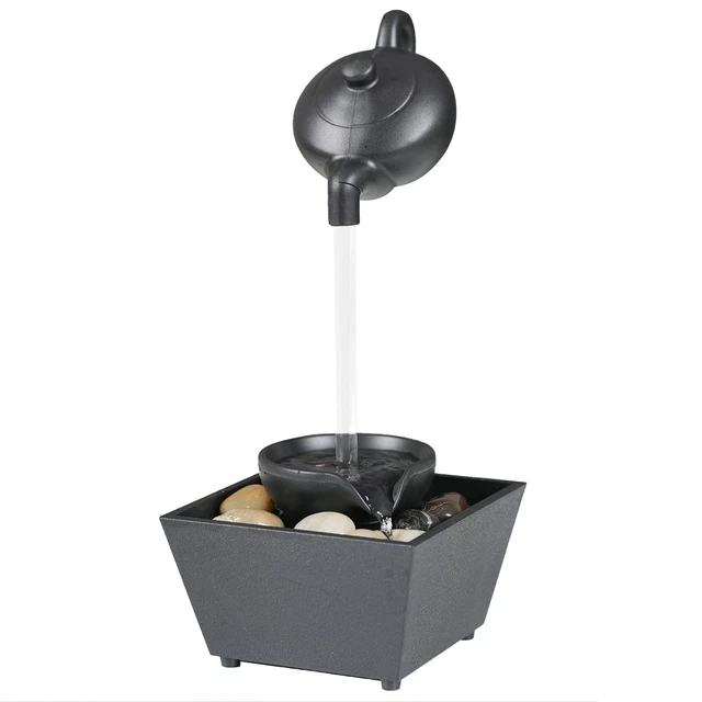 Fontaine D'Eau De Table LED Cascade – Pierres Naturelles, Lumière Douce, USB, Ambiance Zen Pour Maison & Bureau