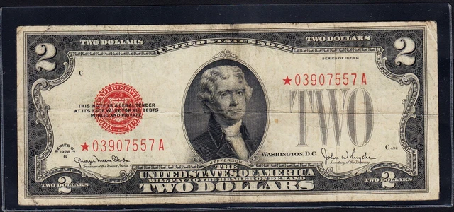 FR.1508* 1928G $2 Legal Tender STAR NOTE VF RED SEAL